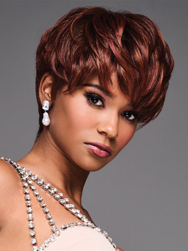 Korte Boeiende Boycut Synthetische Lace Front Pruik