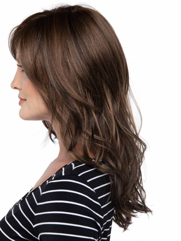 Lange Gelaagde Staright Synthetische Monofilament Pruiken
