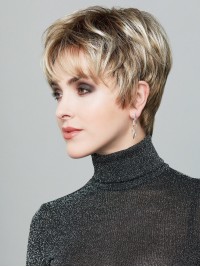 Korte Rechte 6" Pixie Synthetische Capless Pruiken
