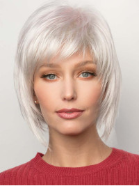 Korte Jazzy Bob Rechte Synthetische Capless Pruiken Met Pony