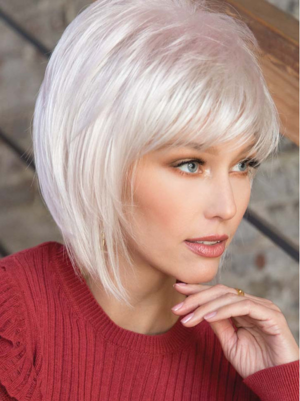 Korte Jazzy Bob Rechte Synthetische Capless Pruiken Met Pony
