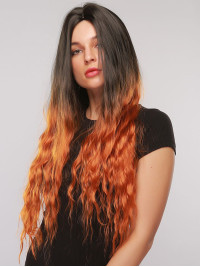 Middelste Scheiding 26" Ombre Natural Water Wave Synthetische Pruiken