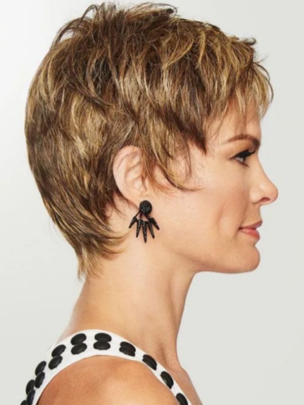 Beste Pixie 6" Capless Rechte Synthetische Pruiken