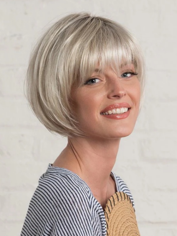 Korte Bobs Steil Met Pony Capless Synthetische Pruik
