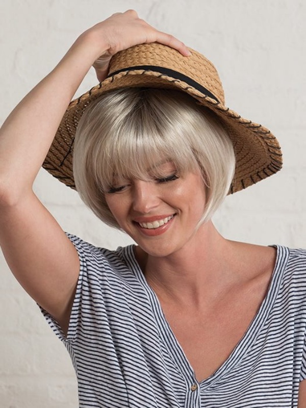 Korte Bobs Steil Met Pony Capless Synthetische Pruik