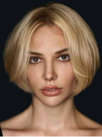 Blonde Pruik 10" Rechte Synthetische Kant Voorpruiken