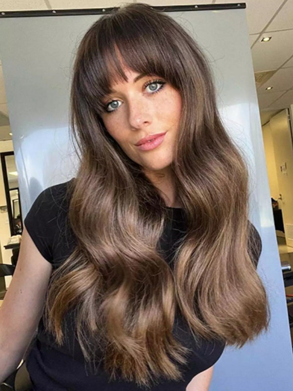 20" Lace Front Bruine Pruiken Met Pony Voor Vrouwen