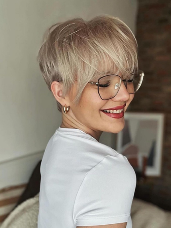 6" Boycuts Synthetische Rechte Capless Korte Pruiken