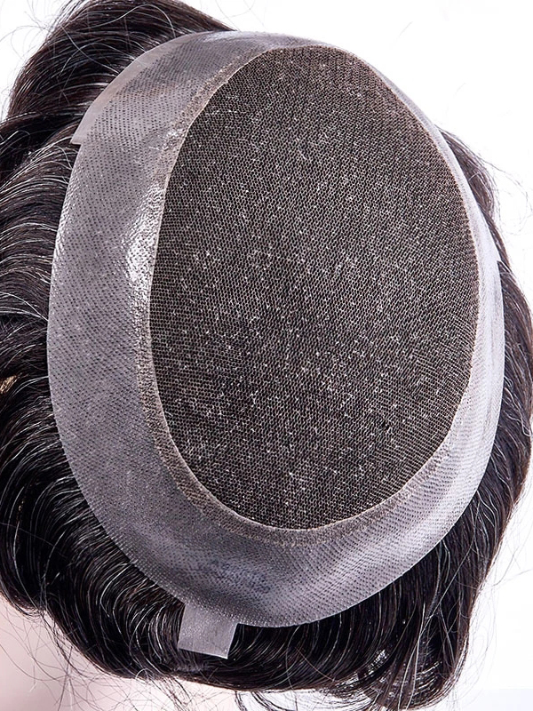 8 "x 10" Short Smooth Real Hair-Men-Toupet Mtoup201105