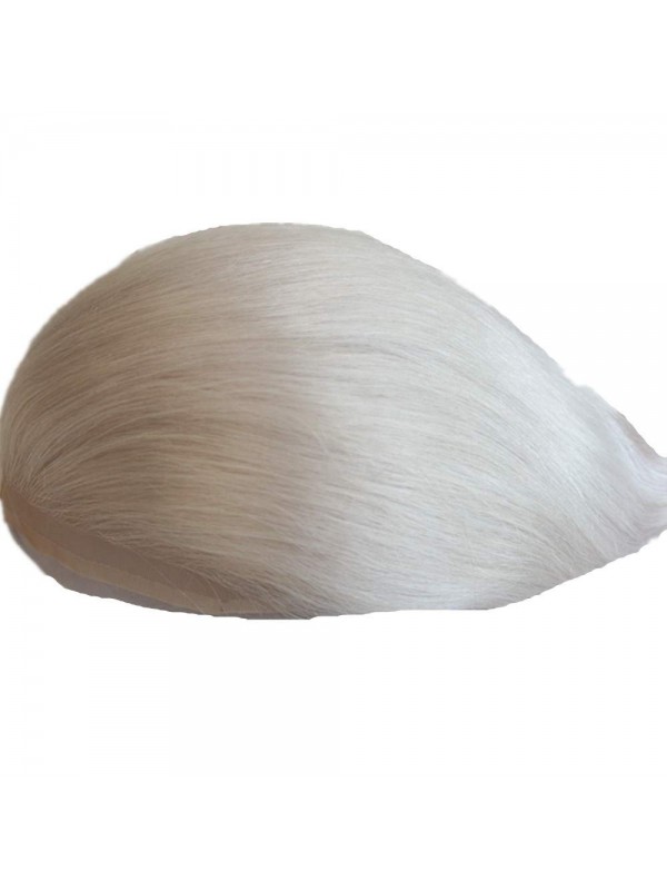 8 "X 10" Weißes Glattes Menschliches Haar-Mens-Toupet Für Alte Männer Mtoup201109