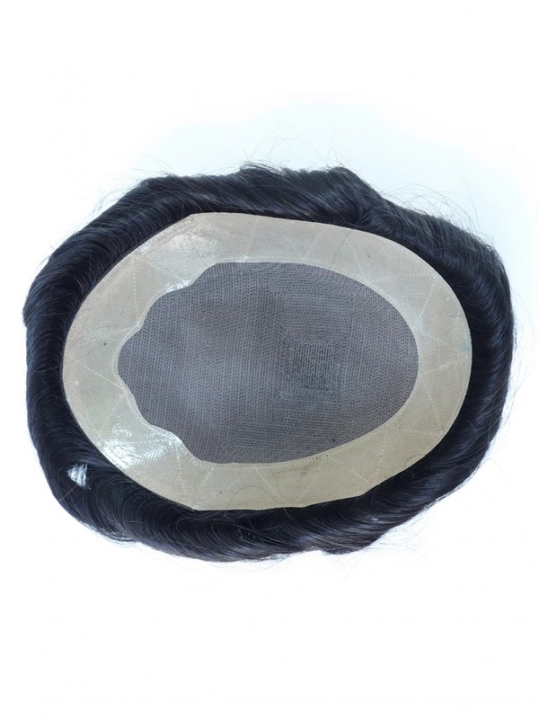 8 "X 10" Weißes Glattes Menschliches Haar-Mens-Toupet Für Alte Männer Mtoup201109