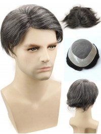 8 "x 10" Short Smooth Real Hair-Men-Toupet Mtoup201120