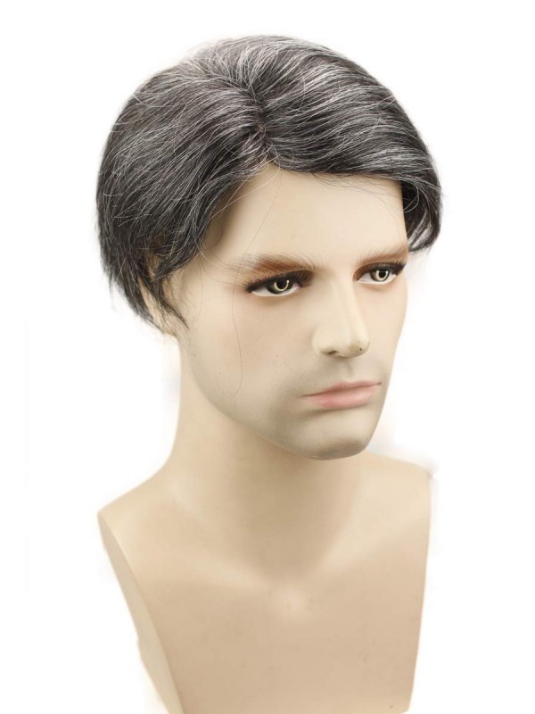 8 "x 10" Short Smooth Real Hair-Men-Toupet Mtoup201120