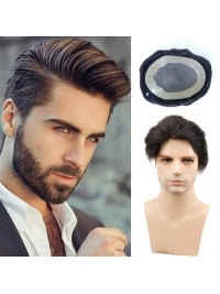 8 "x 10" Short Smooth Real Hair-Men-Toupet Mtoup201122