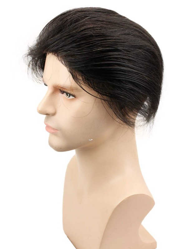 8 "x 10" Short Smooth Real Hair-Men-Toupet Mtoup201122