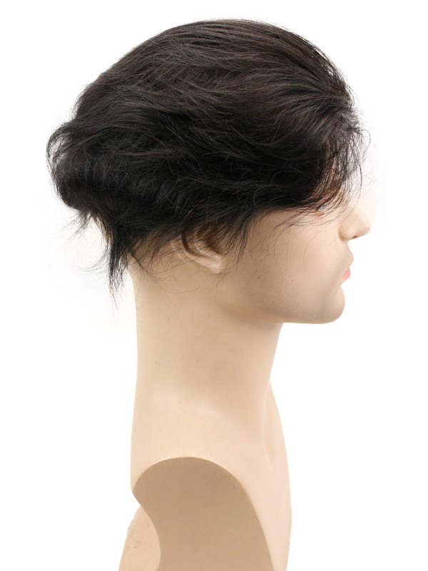 8 "x 10" Short Smooth Real Hair-Men-Toupet Mtoup201122