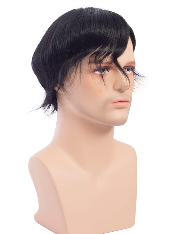 8 "x 10" Short Smooth Real Hair-Men-Toupet Mtoup201123