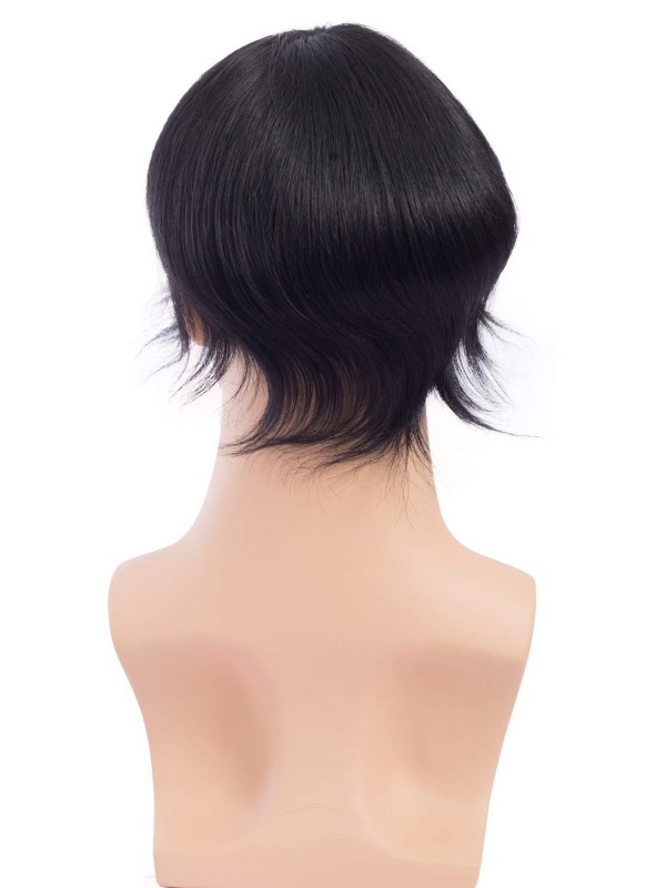 8 "x 10" Short Smooth Real Hair-Men-Toupet Mtoup201123