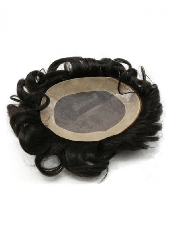 8 "x 10" Short Smooth Real Hair-Men-Toupet Mtoup201123