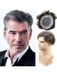8 "x 10" Short Smooth Real Hair-Men-Toupet Mtoup201124