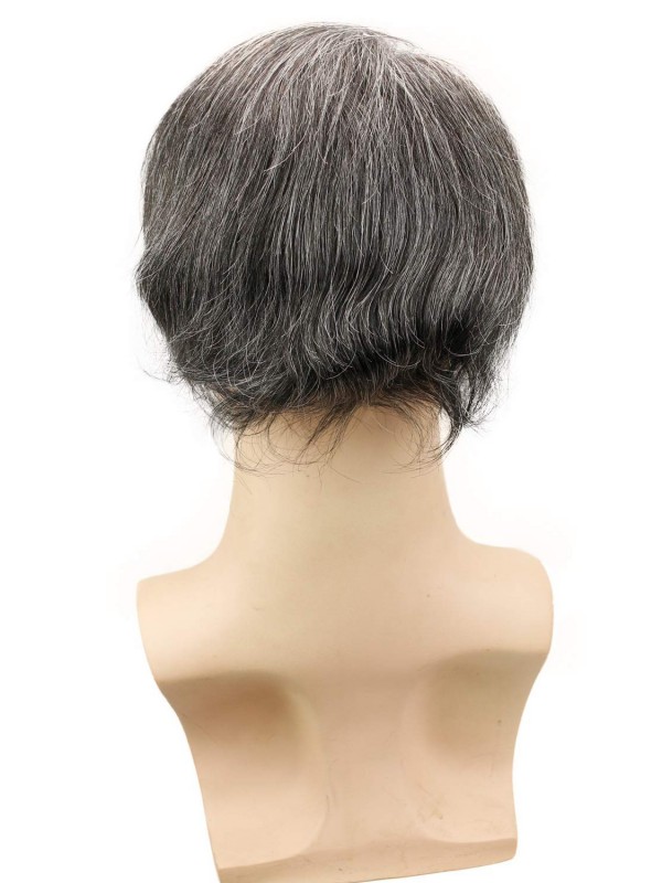 8 "x 10" Short Smooth Real Hair-Men-Toupet Mtoup201124