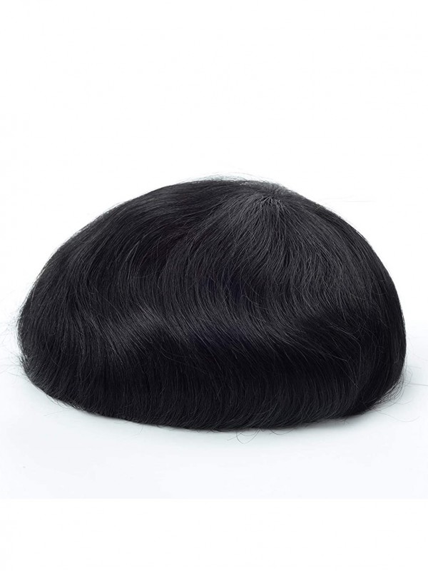 8 "x 10" Short Smooth Real Hair-Men-Toupet Mtoup201125