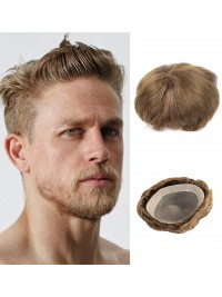 8 "x 10" Short Smooth Real Hair-Men-Toupet  Mtoup201127