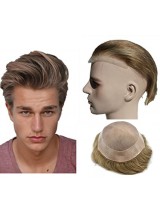 8 "x 10" Short Smooth Real Hair-Men-Toupet Mtoup201130