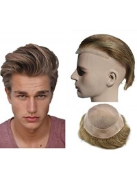8 "x 10" Short Smooth Real Hair-Men-Toupet Mtoup201130