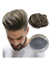 8 "x 10" Short Smooth Real Hair-Men-Toupet  Mtoup201132