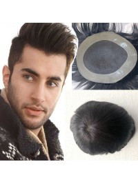 8 "x 10" Short Smooth Real Hair-Men-Toupet Mtoup201136