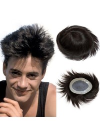 8 "x 10" Short Smooth Real Hair-Men-Toupet Mtoup201137