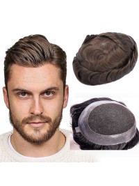 8 "x 10" Short Smooth Real Hair-Men-Toupet Mtoup201138