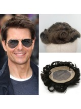 8 "x 10" Short Smooth Real Hair-Men-Toupet Mtoup201141