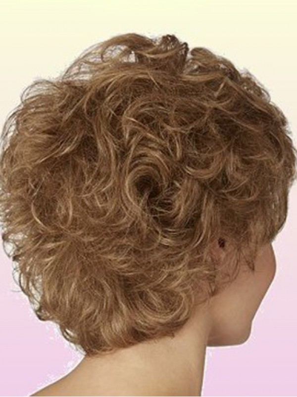 Blonde Golvende Boycut Klassieke Korte Pruiken Van Echt Haar