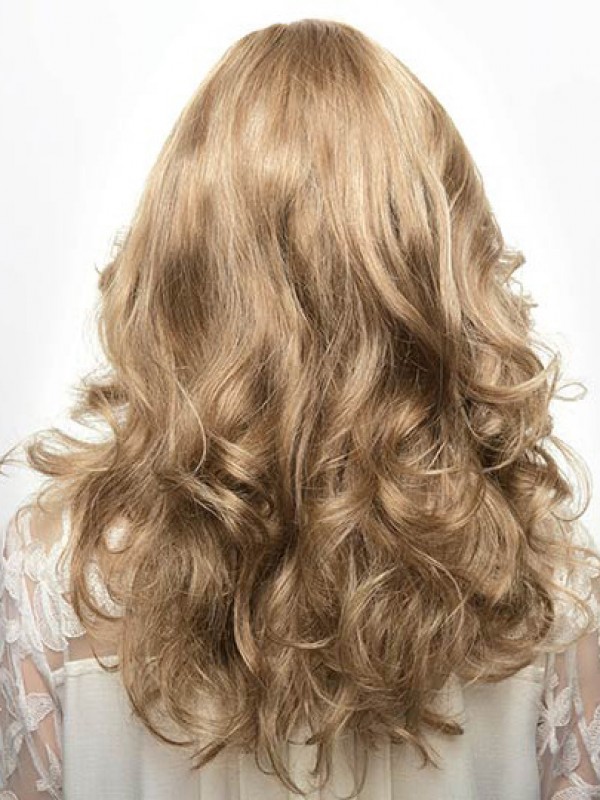 Blonde Lange 20" Zonder Pony Moderne Pruiken Van Echt Haar