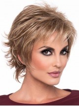 Flexibiliteit Capless golvende 8 "blonde menselijke haarpruiken