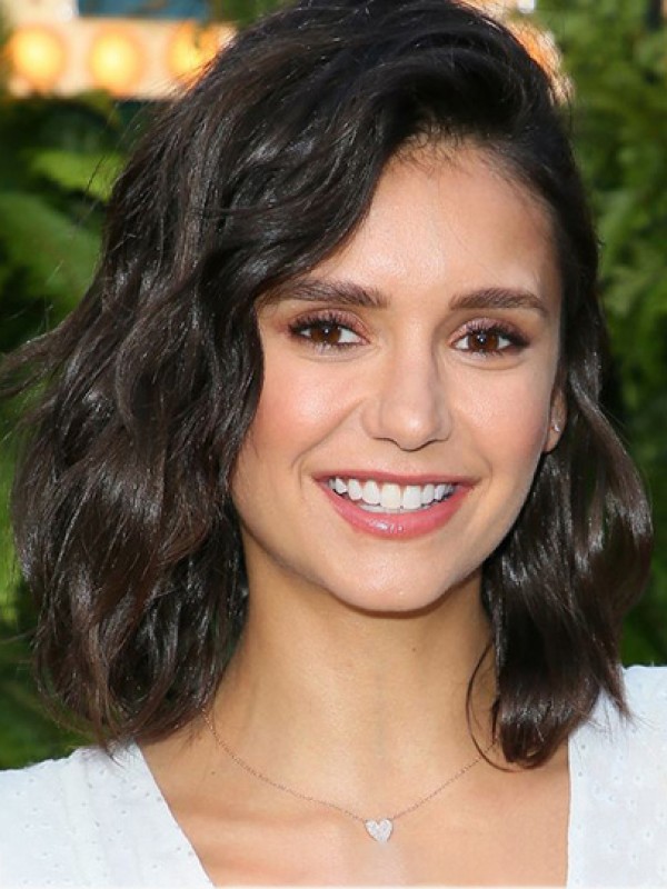 Black Fabulous Lace Front schouderlengte bobs Nina Dobrev pruik