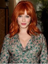 Capless golvend met pony schouder lengte 16 "prachtig menselijk haar Christina Hendricks pruiken