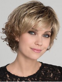 Blonde Ideale Golvende Korte Synthetische Bob Pruiken
