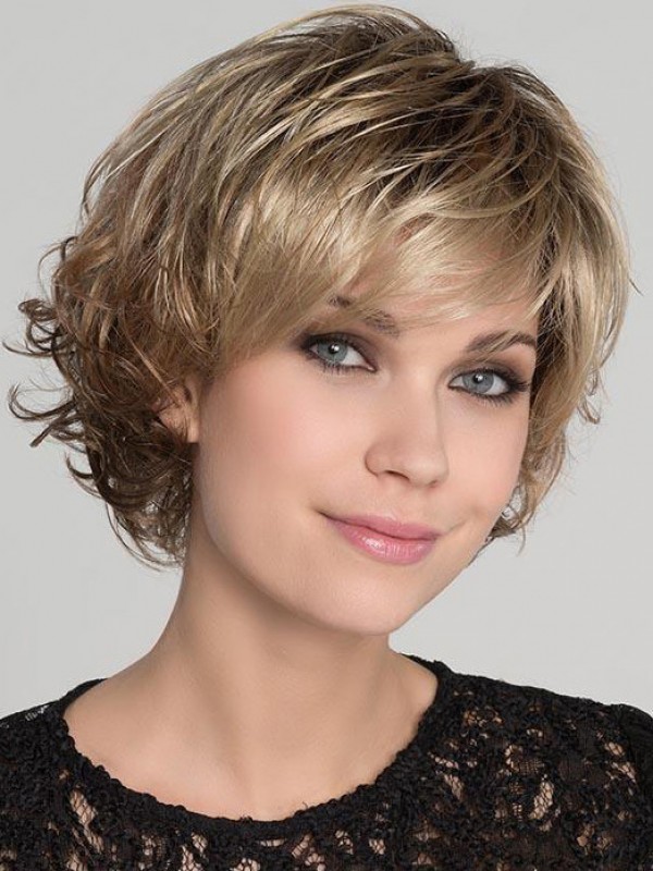 Blonde Ideale Golvende Korte Synthetische Bob Pruiken