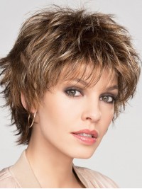 Blonde 8" Boycuts Stijlvolle Capless Synthetische Pruiken