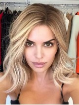 Lace Front Schouderlengte Synthetische Golvende Lisa Rinna Pruiken