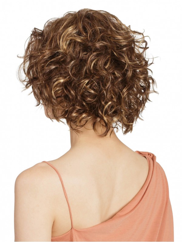 Bob Cut Curly 11" Blonde Pruiken Met Kanten Voorkant