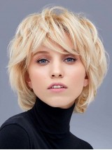 Blonde Korte Rechte Kaploze Pruiken
