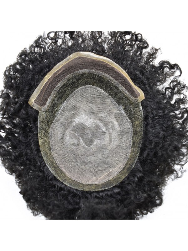 8 "X 10" Afro-B Lace Front Afro Mens Toupetje Afro-Amerikaanse Haarvervangingssysteem