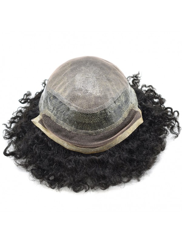 8 "X 10" Afro-B Lace Front Afro Mens Toupetje Afro-Amerikaanse Haarvervangingssysteem