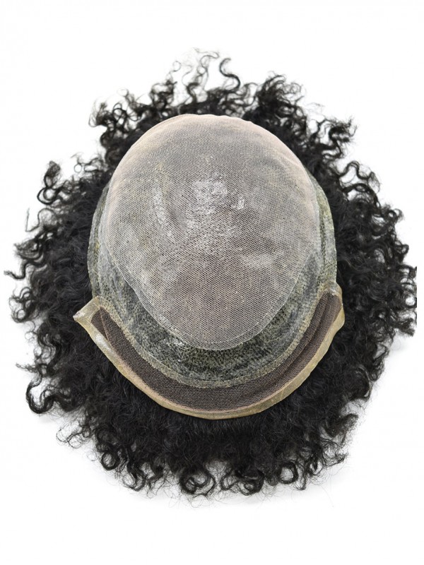 8 "X 10" Afro-B Lace Front Afro Mens Toupetje Afro-Amerikaanse Haarvervangingssysteem