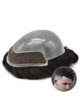 8 "X 10" Mens Pruiken Franse Lace Front Natuurlijke Haarlijn Eenheden Menselijk Haar Toupetje Voor Mannen