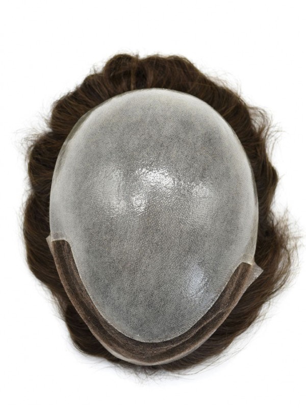 8 "X 10" Mens Pruiken Franse Lace Front Natuurlijke Haarlijn Eenheden Menselijk Haar Toupetje Voor Mannen